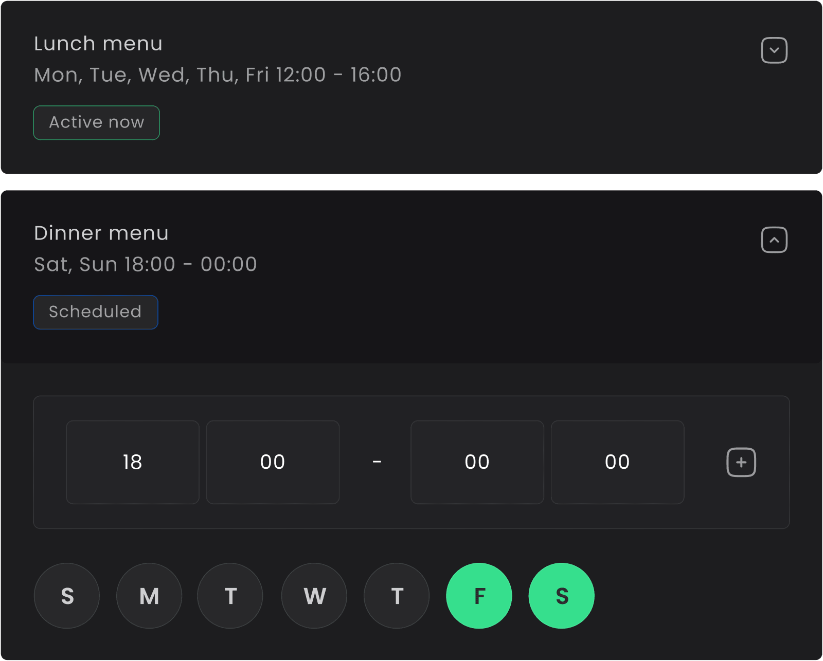 Smart menus that change automatically